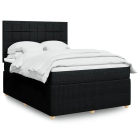Cama box spring con colchón tela negro 140x190