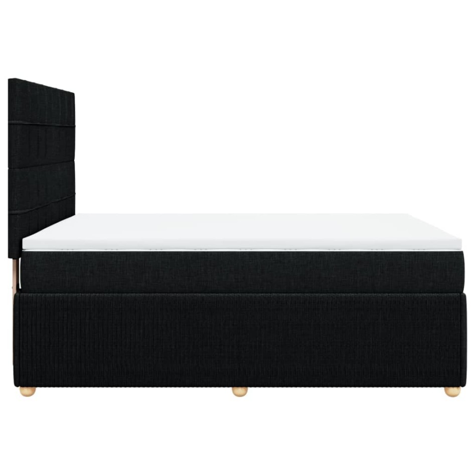 Cama box spring con colchón tela negro 140x190