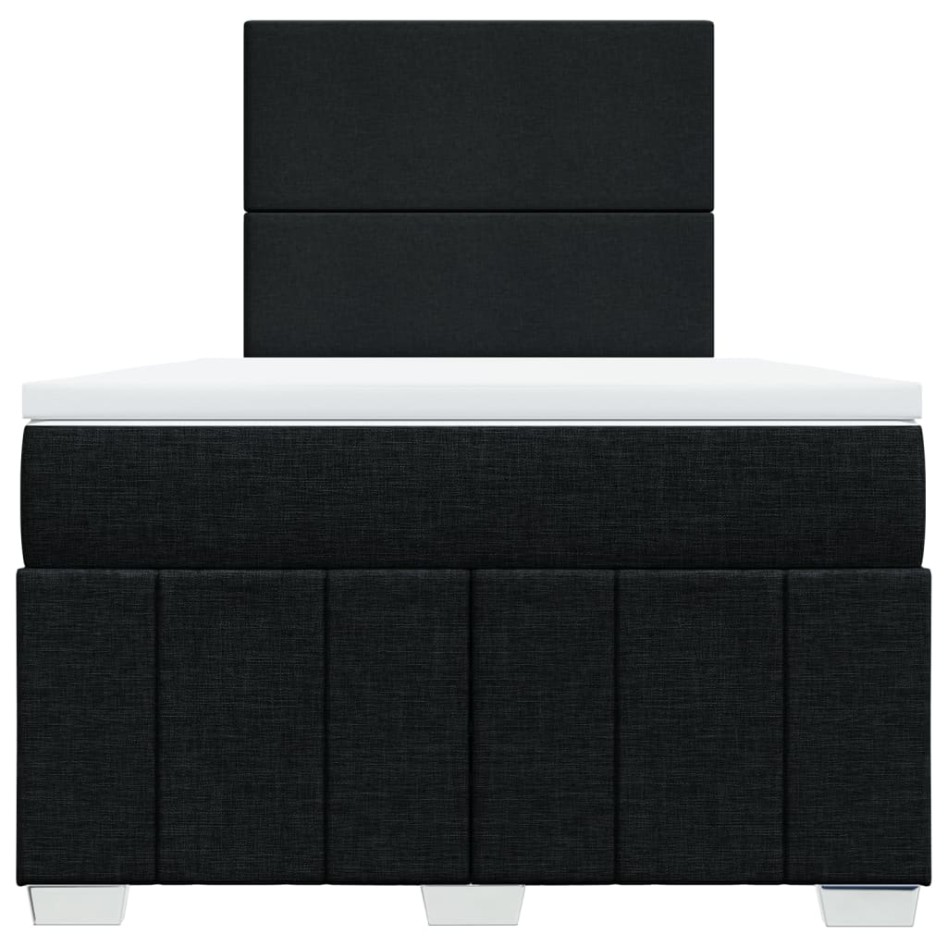 Cama box spring con colchón tela negro 120x200