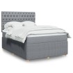 Cama box spring con colchón tela gris claro 140x190 cm