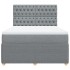 Cama box spring con colchón tela gris claro 140x190
