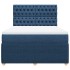 Cama box spring con colchón tela azul 140x190