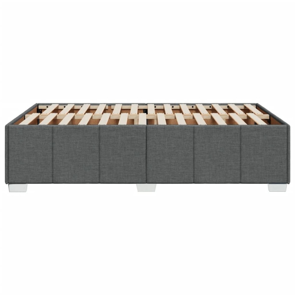 Estructura de cama sin colchón tela gris oscuro 120x200
