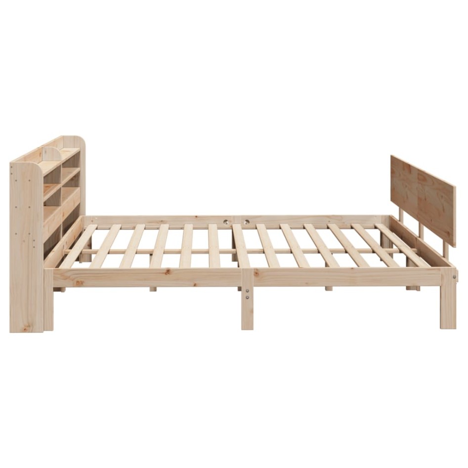 Estructura de cama con cabecero madera maciza de pino