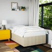 Estructura de cama sin colchón tela crema 120x200 cm