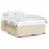 Cama sin colchón tela color crema 160x200