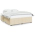 Cama sin colchón tela color crema 180x200