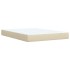 Cama box spring con colchón tela color crema 140x190