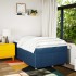 Cama box spring con colchón tela azul 120x190