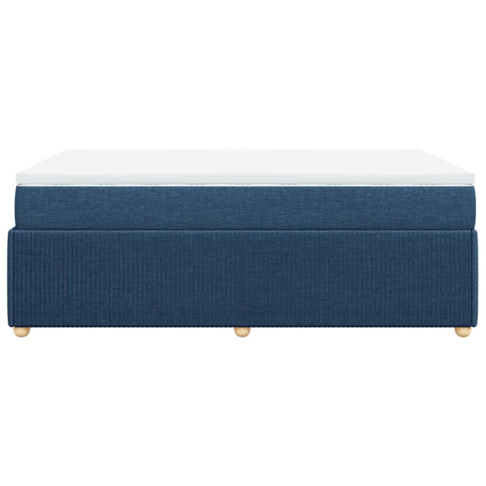 Cama box spring con colchón tela azul 120x190