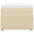 Cama box spring con colchón tela color crema 90x200