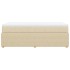 Cama box spring con colchón tela color crema 90x200