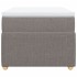 Cama box spring con colchón tela gris taupe 100x200
