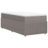 Cama box spring con colchón tela gris taupe 100x200