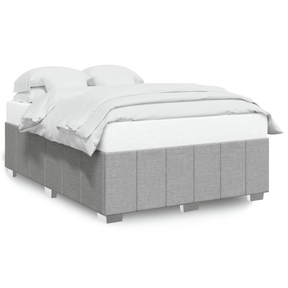 Cama sin colchón tela gris claro 140x190