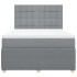 Cama box spring con colchón tela gris claro 140x190
