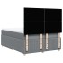 Cama box spring con colchón tela gris claro 140x190