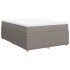 Cama box spring con colchón tela gris taupe 140x190