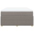 Cama box spring con colchón tela gris taupe 140x190