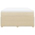 Cama box spring con colchón tela color crema 160x200
