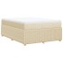 Cama box spring con colchón tela color crema 160x200