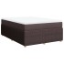 Cama box spring con colchón tela marrón oscuro 160x200