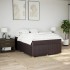 Cama box spring con colchón tela marrón oscuro 160x200
