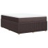 Cama box spring con colchón tela marrón oscuro 160x200