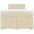 Cama box spring con colchón tela color crema 120x200