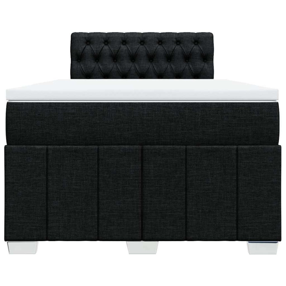 Cama box spring con colchón tela negro 120x200