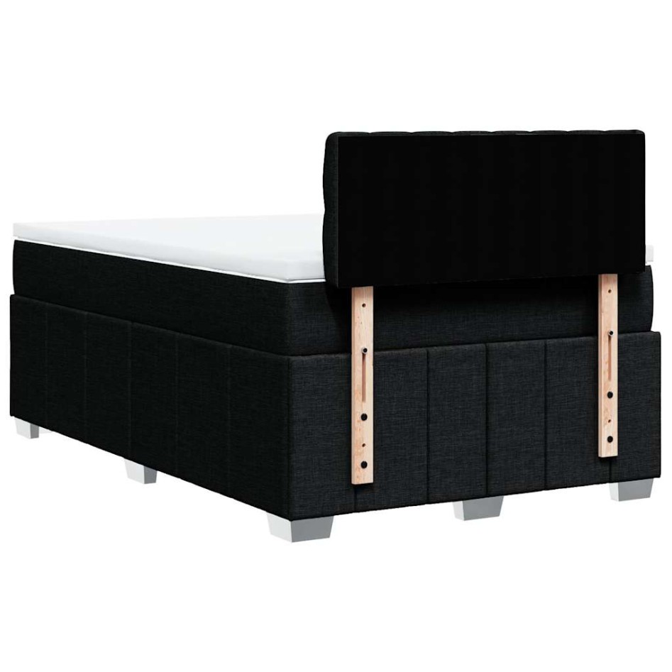 Cama box spring con colchón tela negro 120x200