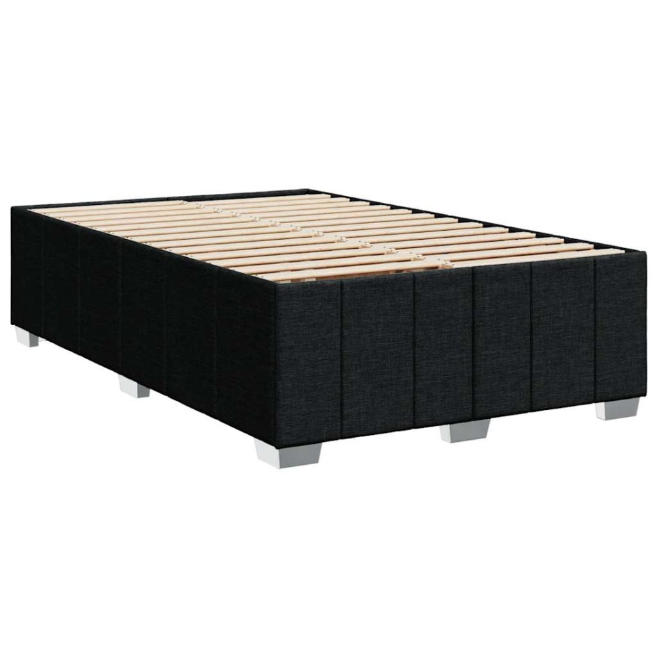 Cama box spring con colchón tela negro 120x200