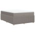 Cama box spring con colchón tela gris taupe 140x200