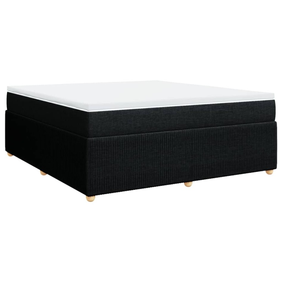 Cama box spring con colchón tela negro 180x200