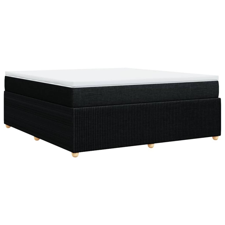 Cama box spring con colchón tela negro 180x200