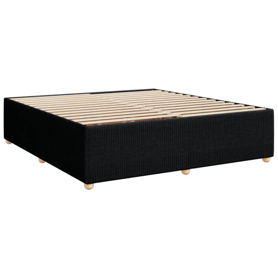 Cama box spring con colchón tela negro 180x200