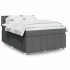 Cama box spring con colchón tela gris oscuro 160x200