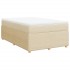 Cama box spring con colchón tela color crema 120x200