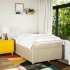 Cama box spring con colchón tela color crema 120x200