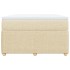 Cama box spring con colchón tela color crema 120x200