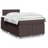 Cama box spring con colchón tela marrón oscuro 120x200