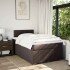 Cama box spring con colchón tela marrón oscuro 120x200