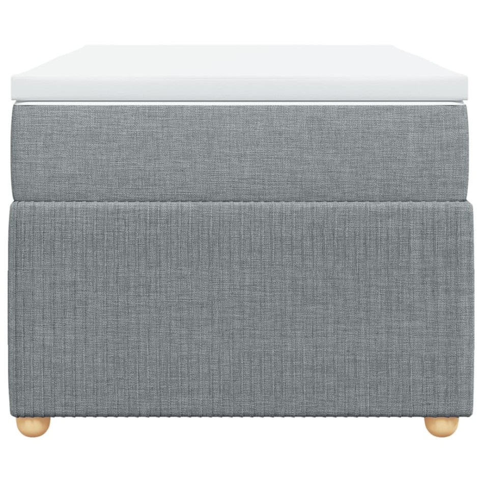 Cama box spring con colchón tela gris claro 100x200