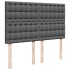 Cama box spring con colchón tela gris oscuro 140x190