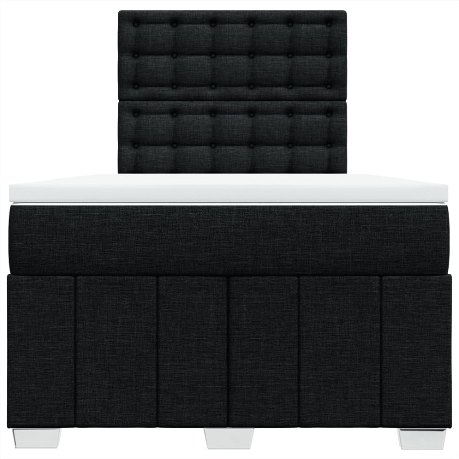 Cama box spring con colchón tela negro 120x200