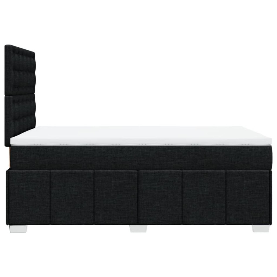 Cama box spring con colchón tela negro 120x200