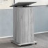 Atril con ruedas y cajón madera gris Sonoma 55x55x107