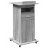 Atril con ruedas y cajón madera gris Sonoma 55x55x107
