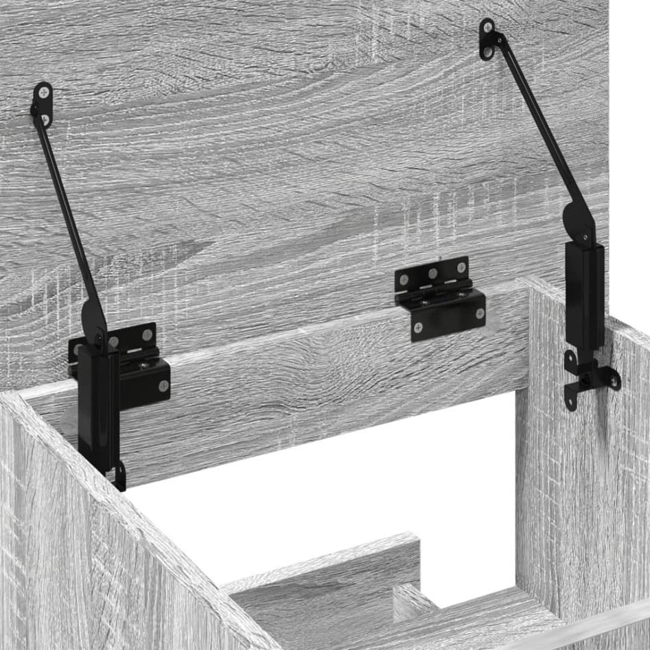 Atril con ruedas y cajón madera gris Sonoma 55x55x107