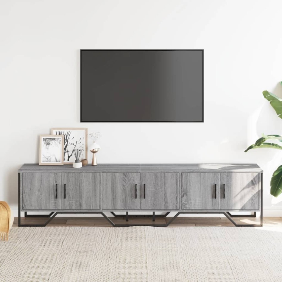 Mueble de TV madera de ingeniería gris Sonoma 180x34x41